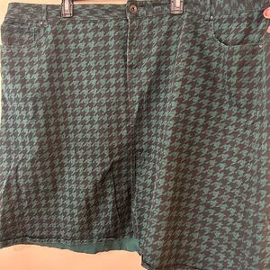 Cato Green Houndstooth Pencil Skirt